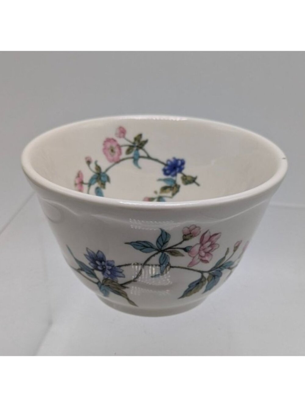 Syracuse China Custard Cup Summerdale Floral White Ceramic Bowl 4 inch wide